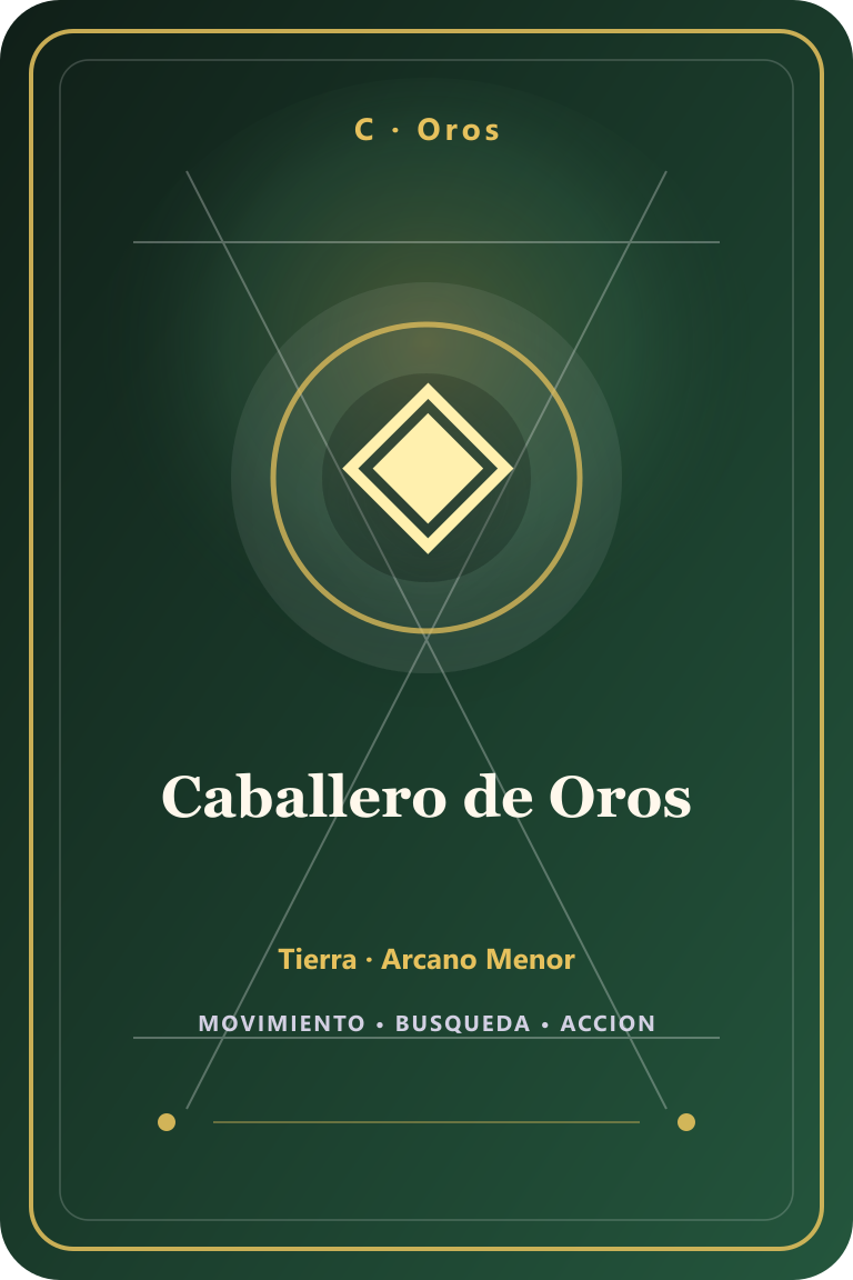 Carta de tarot: Caballero de Oros
