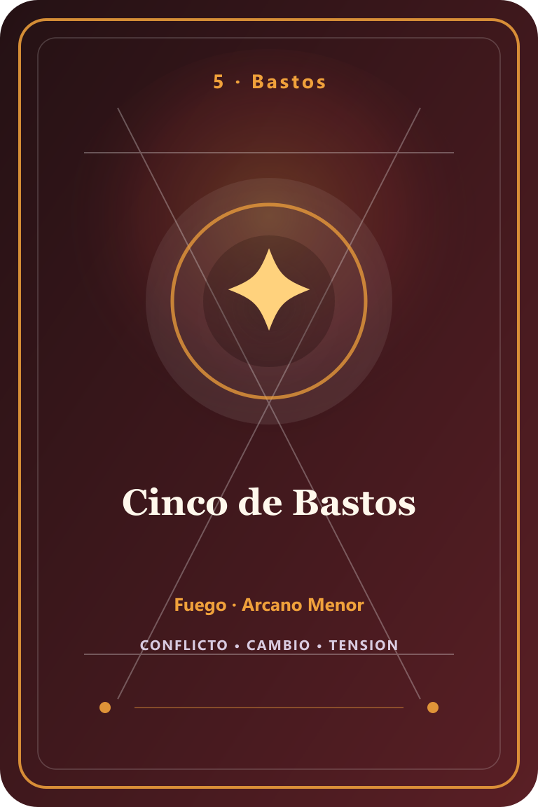 Carta de tarot: Cinco de Bastos