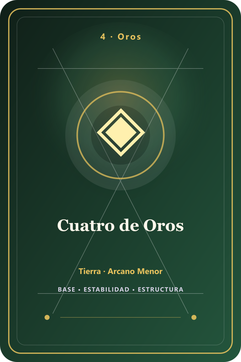 Carta de tarot: Cuatro de Oros