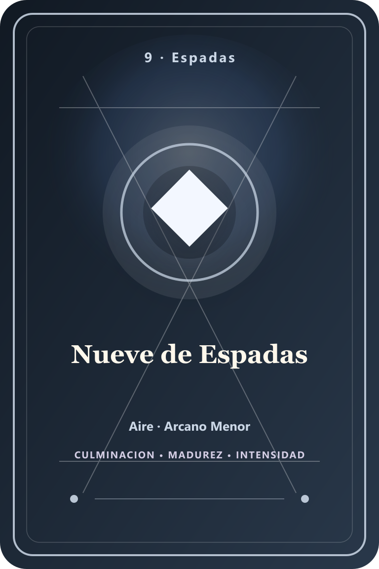 Carta de tarot: Nueve de Espadas