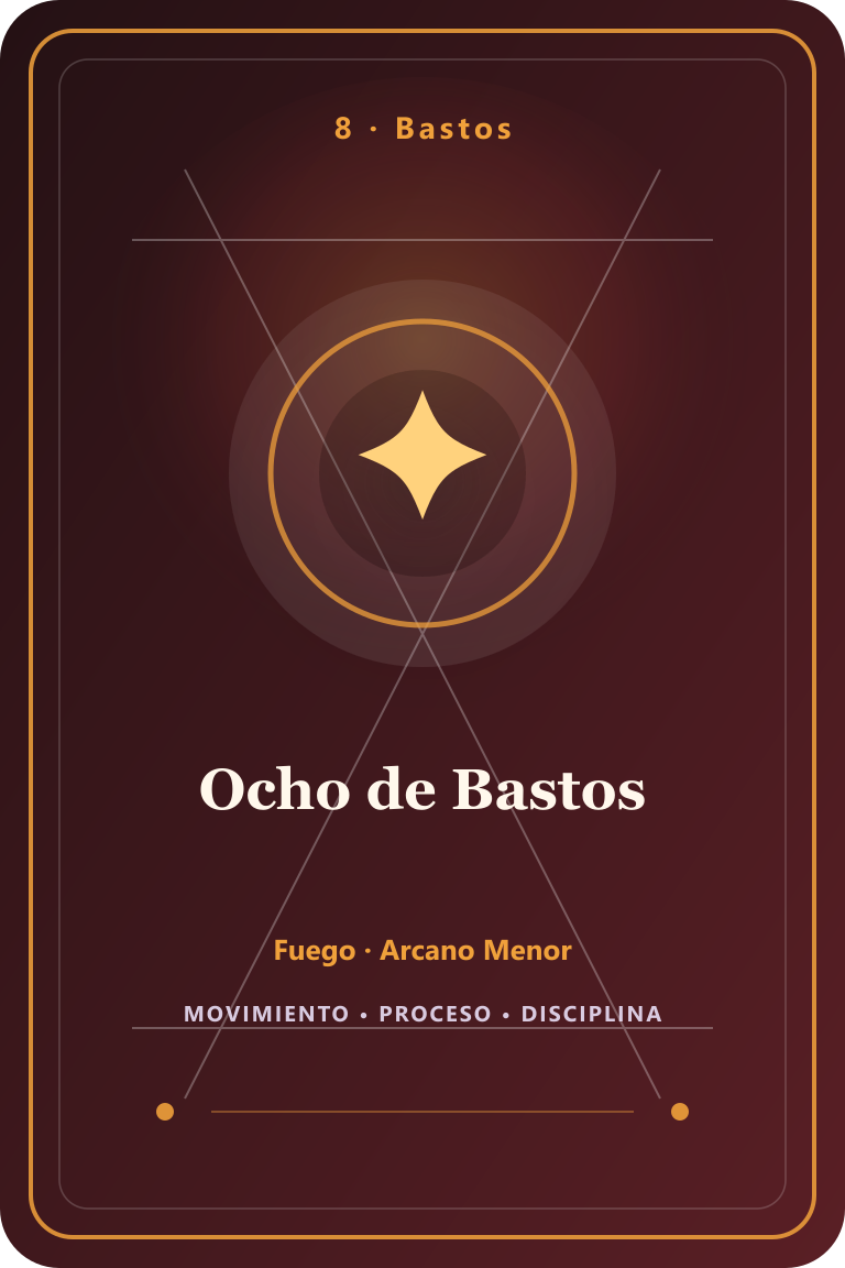 Carta de tarot: Ocho de Bastos