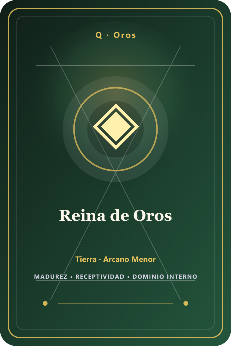 Carta de tarot: Reina de Oros