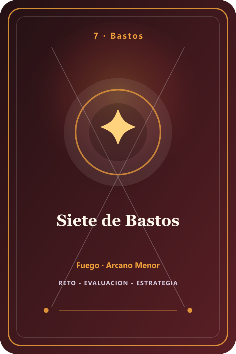 Carta de tarot: Siete de Bastos